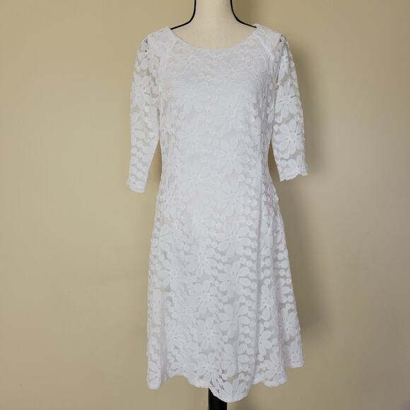 EUC Rabbit Rabbit Rabbit Designs 14 Dress Pullover Fit & Flare Lace Lined - Picture 1 of 16